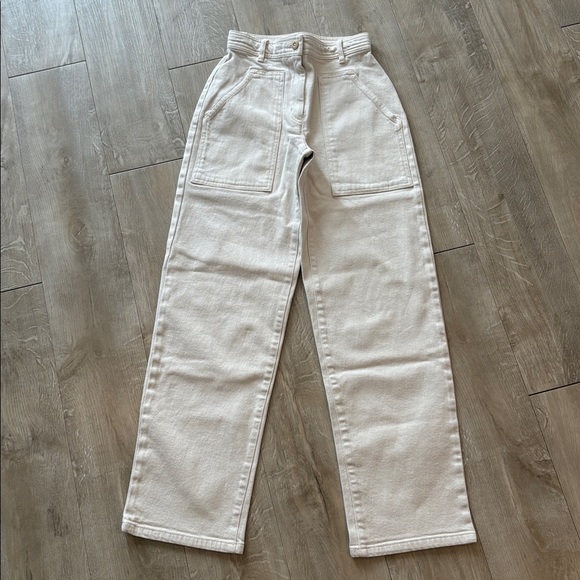Aritzia Wilfred Free Modern Utility Pants Birch Colour Size 00 24x29 - Picture 2 of 9
